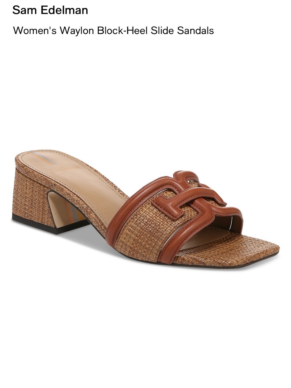 Sam Edelman Waylon Block-Heel Slide Sandal in Tan Size 9